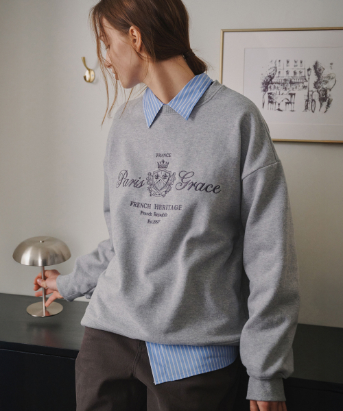 Свитшот оверсайз на флисе 5308 (Grey)