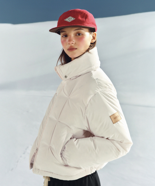 (W) Orta 2-Way Collar Duck Down Стёганка Light Pink