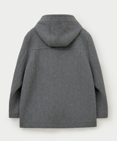 (W) Полупальто дафлкот из шерсти с капюшоном Grey