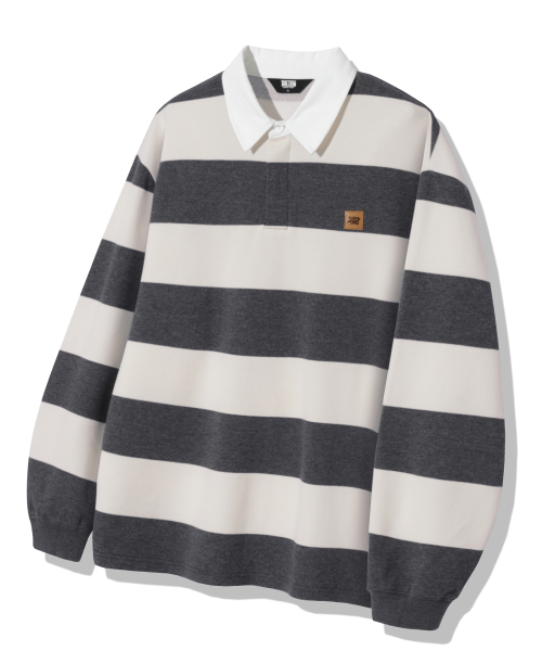 Stripe 92 Star Graphic Rugby Polo Рубашка_Charcoal