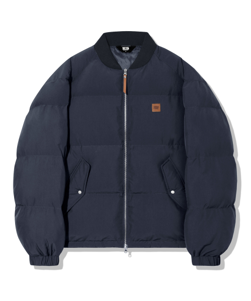 Leather Patch Puffer Стёганка_Navy
