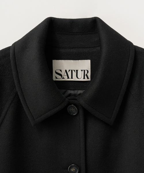 (W) А-силуэтное пальто из шерсти (Black)