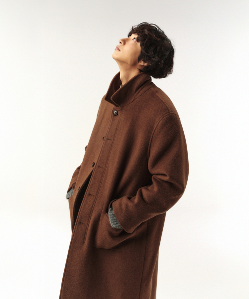 Cashmere Wool Blend Mac Пальто Brown