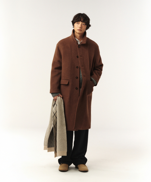 Cashmere Wool Blend Mac Пальто Brown