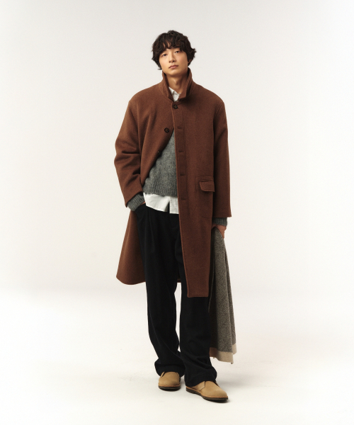 Cashmere Wool Blend Mac Пальто Brown