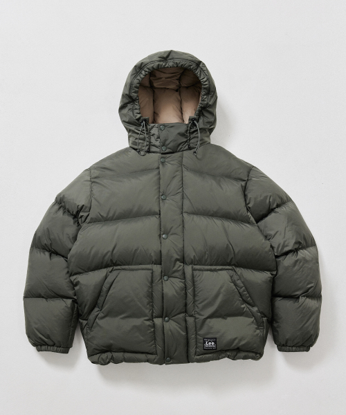 Плотный пуховик с капюшоном Khaki