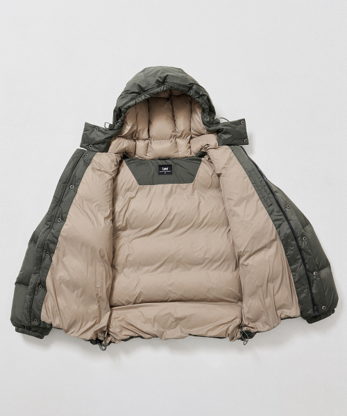 Плотный пуховик с капюшоном Khaki