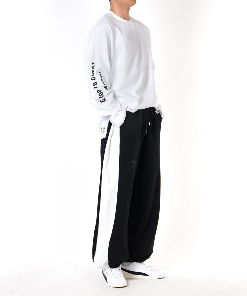 Essential Balloon Wide Sweat Брюки (разрезные White)