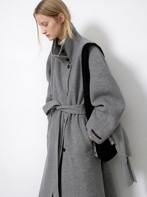 HIGH NECK VOLUME HANDMADE COAT S(CT-1462)