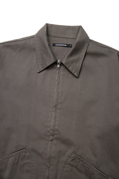 Plain Blouson Mud Brown
