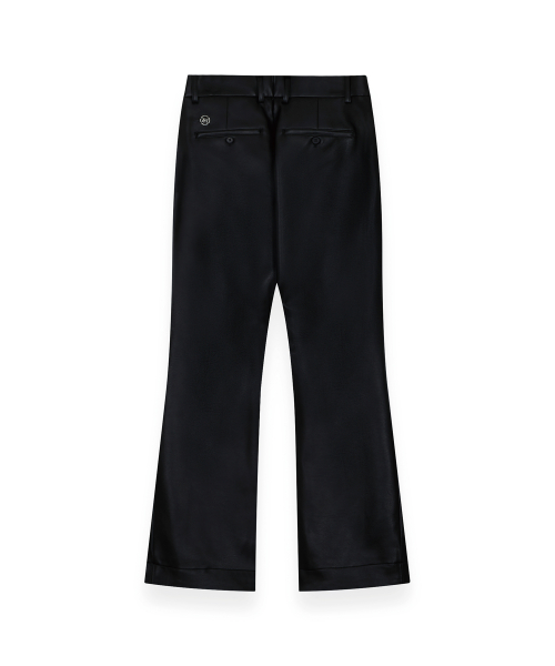 R-0063 / LUX- LEATHER ZIPPER BOOTCUT PANTS