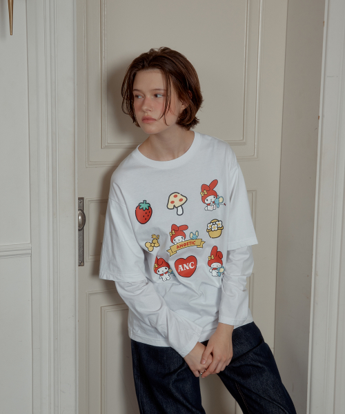 ANC MYMELODY LAYERED T-SHIRT_WHITE