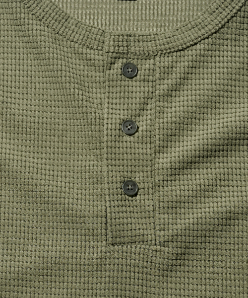 Vintage Henley Neck Лонгслив (Khaki)