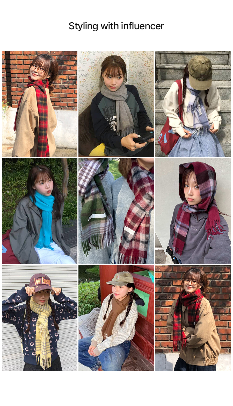 SOFT WOOL CHECK MUFFLER - 17 COLORS