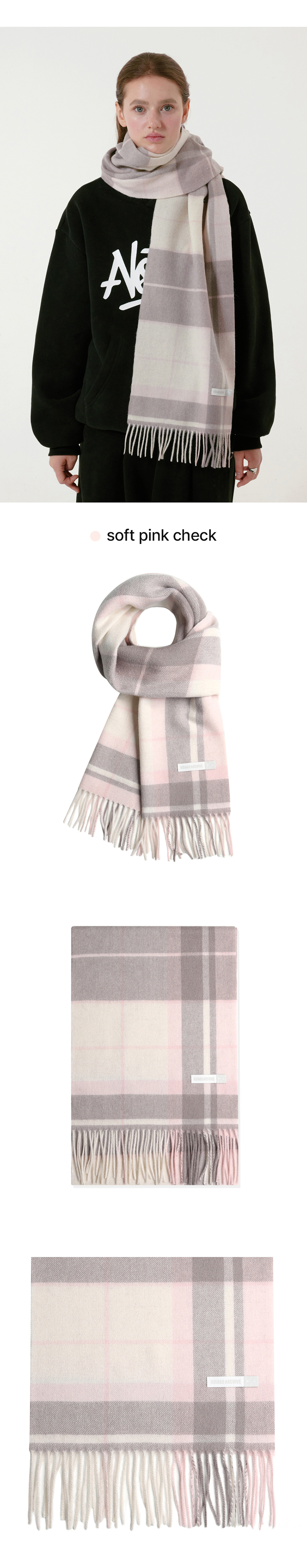 SOFT WOOL CHECK MUFFLER - 17 COLORS
