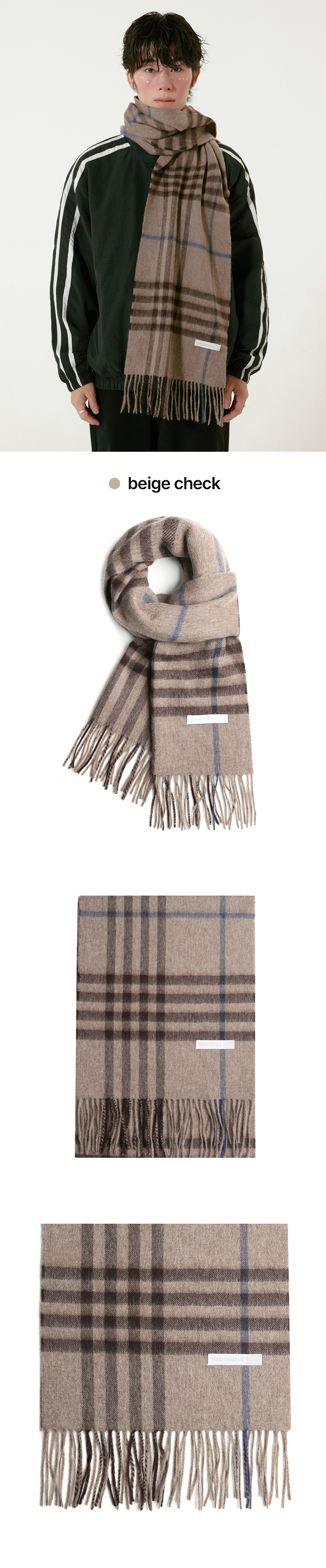 SOFT WOOL CHECK MUFFLER - 17 COLORS