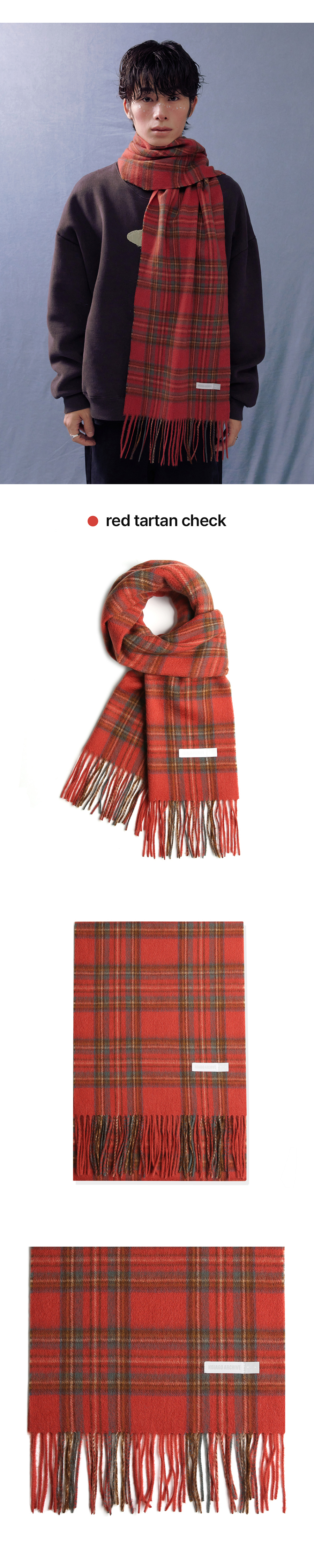 SOFT WOOL CHECK MUFFLER - 17 COLORS