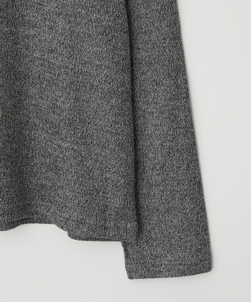 JN318 Herringbone Knit Pullover - DARK GREY MELANGE