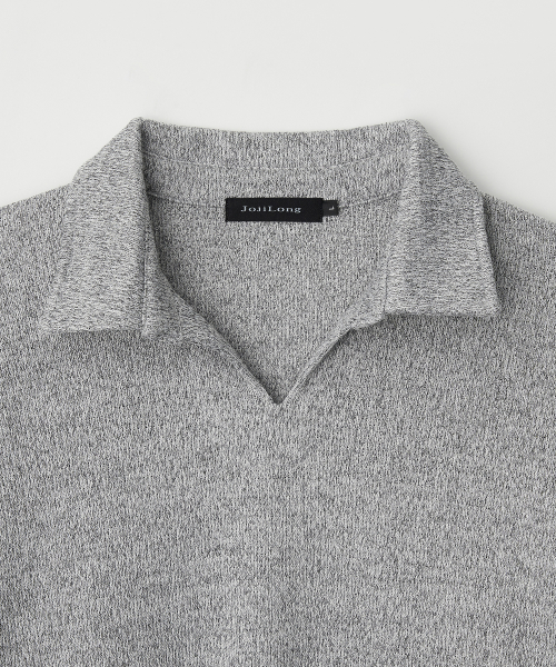 JN318 Herringbone Knit Pullover - LIGHT GREY MELANGE