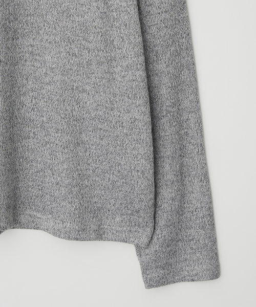 JN318 Herringbone Knit Pullover - LIGHT GREY MELANGE