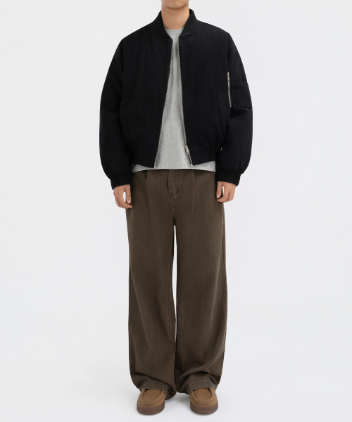 Укороченный бомбер MA-1 из вареного хлопка Black