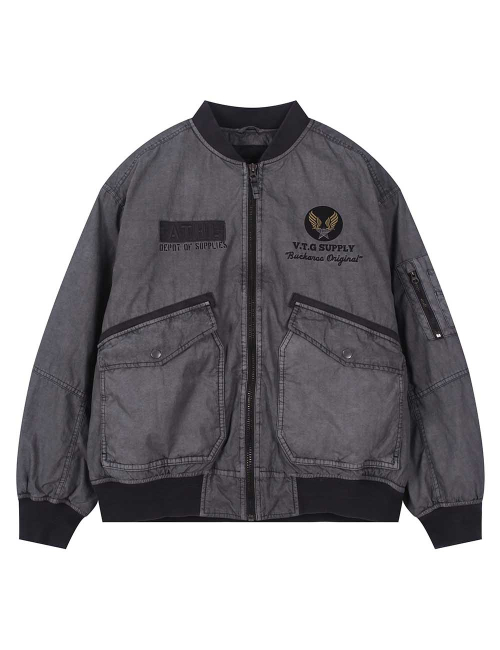 Утепленный бомбер CN в стиле милитари (Dark Grey)