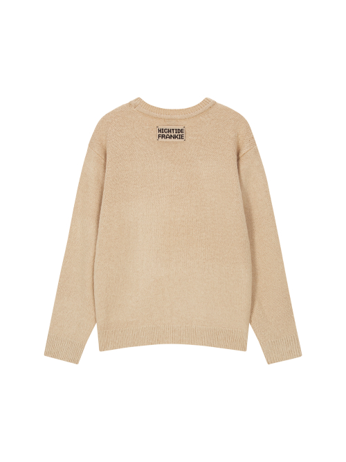 Frankie 3 Pins Round Knit Beige