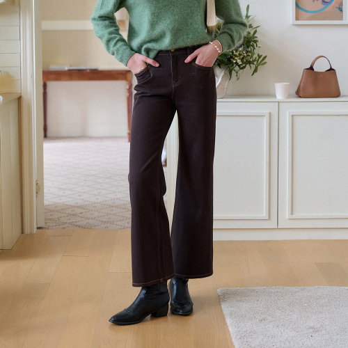 SR_Straight-leg bootcut jeans_2color