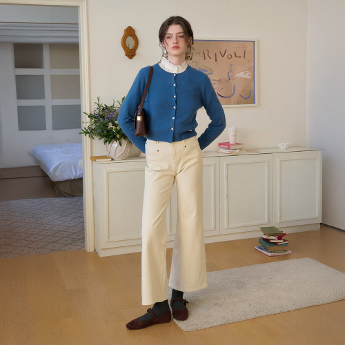 SR_Straight-leg bootcut jeans_2color