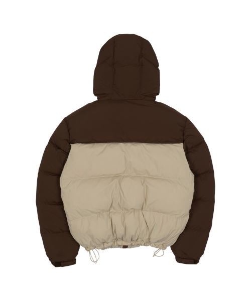TCM color block puffer jacket (brown)