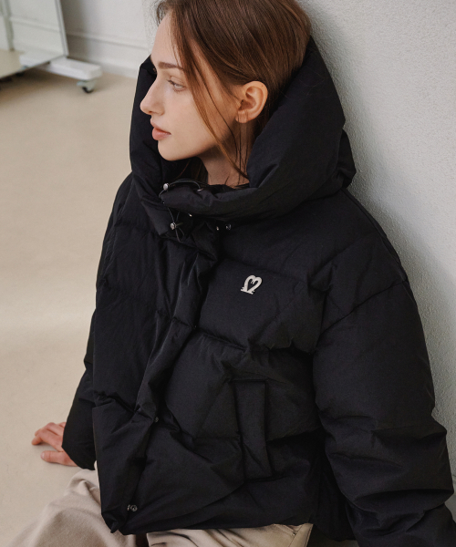 Укороченный пуховик с капюшоном 6313 (Black)