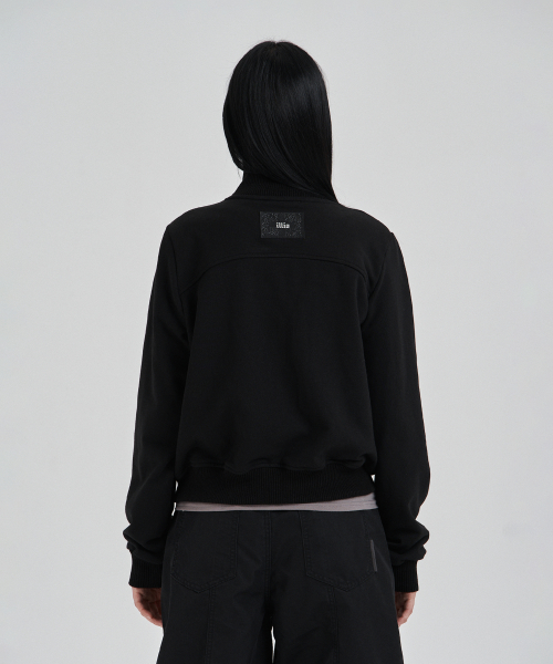 Black Highneck jersey blouson