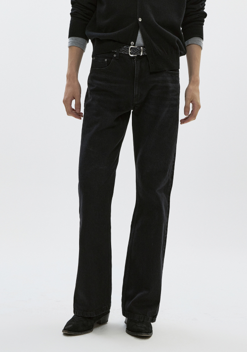 Bootcut Fit Denim Jeans- Washed Black