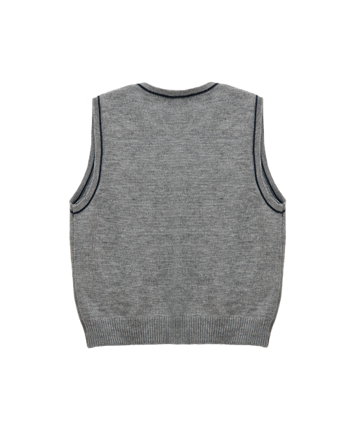 Line Knit Vest(gray)