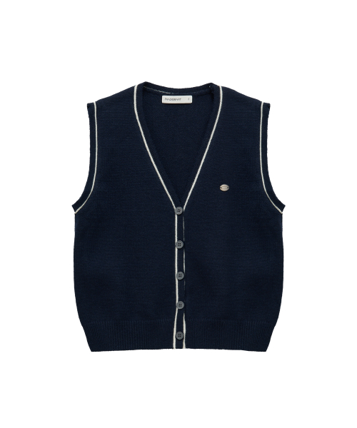 Line Knit Vest(navy)