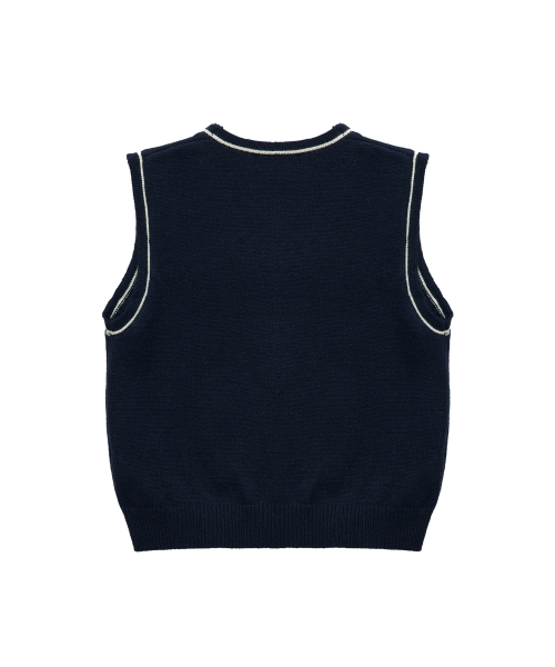 Line Knit Vest(navy)
