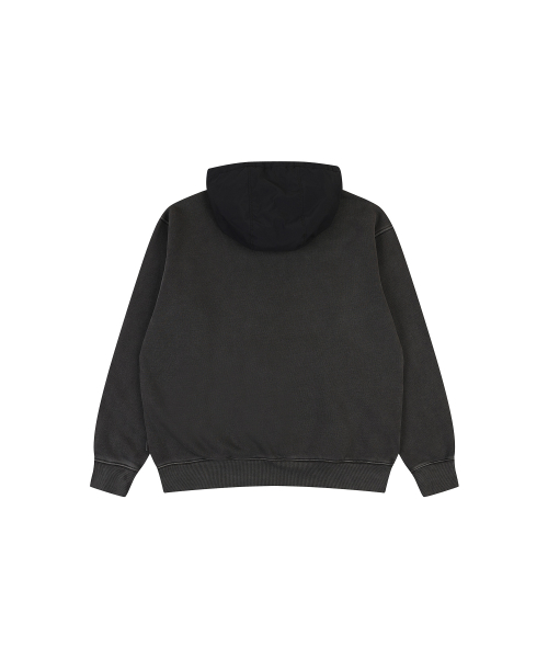 DYED BLOCK SWEAT HOODIE[CHARCOAL]