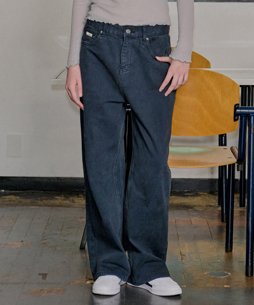 COLOR DYEING WIDE DENIM_L NAVY