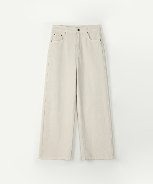 COLOR DYEING WIDE DENIM_L BEIGE