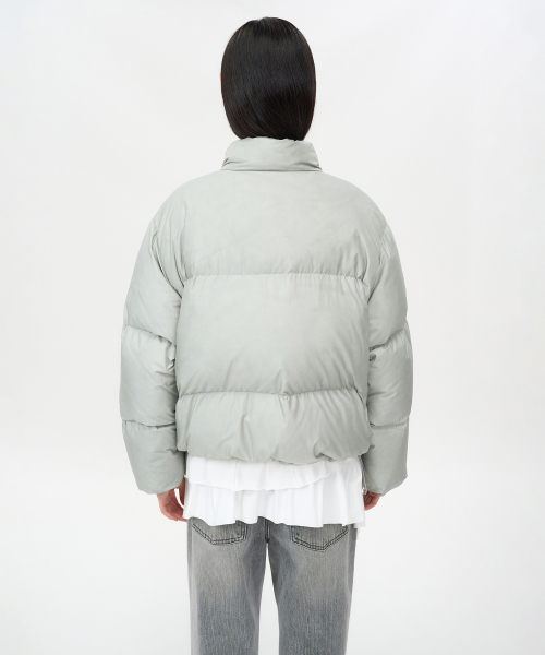 Базовый пуховик из рипстопа (гусиный пух) PALE GREEN