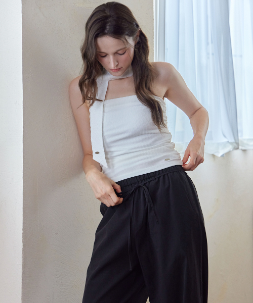 Хлопковые брюки на завязках (Black)