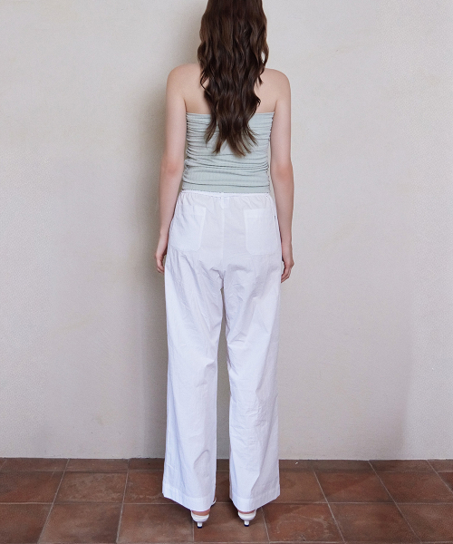 Хлопковые брюки на завязках (White)