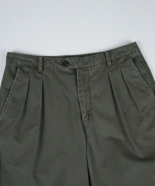 Брюки чинос дабл-плиссированные Garment Washing (Khaki)