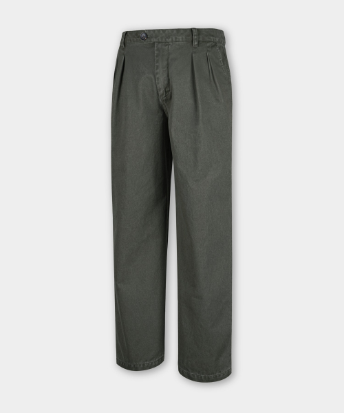 Брюки чинос дабл-плиссированные Garment Washing (Khaki)