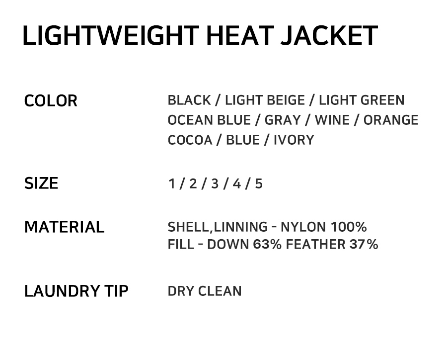 LIGHTWEIGHT HEAT JACKET - 11 COLORS OCEAN BLUE