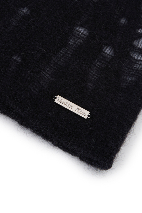 MUSINSA公式 | MATIN KIM VINTAGE LAYER KNIT BEANIE IN BLACK