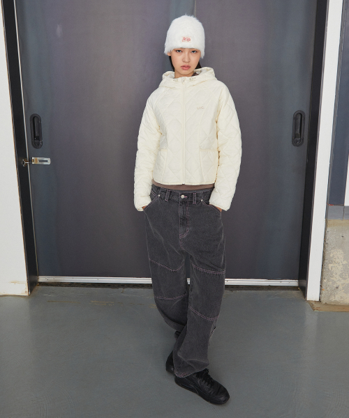 WM OG QUILTED HOODIE JACKET ivory