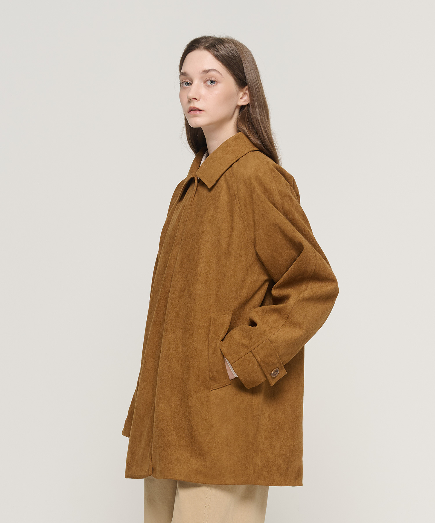 SUEDE HALF OVER JACKET(BROWN)