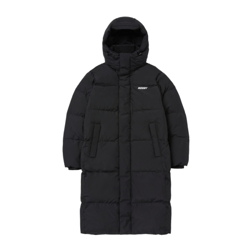 Длинный пуховик Solid Black