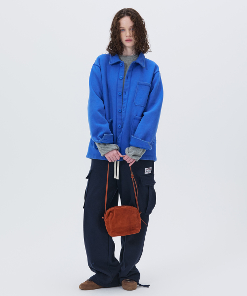 WASHED HEAVYWEIGHT FRENCH JACKET BLUE